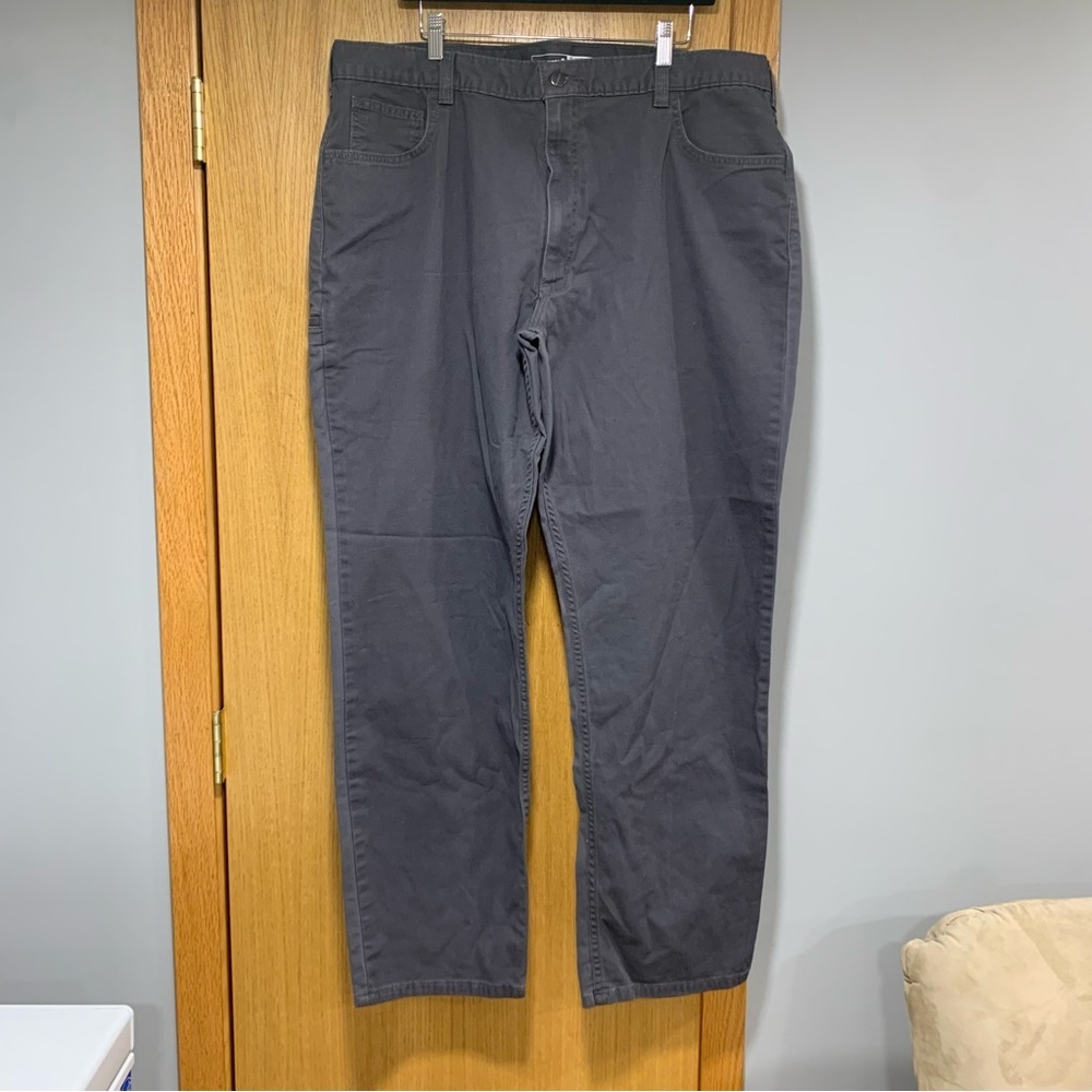 Carhartt Rugged Flex Relaxed Fit Canvas 5-Pocket Dark Gray Work Pants - 42 x 34